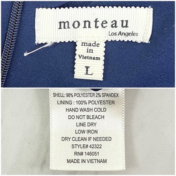 Monteau- Blue Gray Stripe Wide Leg Jumpsuit Size Large (Juniors). - Picture 12 of 12